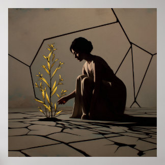 Bloom Fragile - Poster de repousse Solarpunk