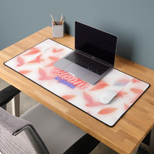 Bloom In Solitude Aesthetic Large Cozy Pastel Desk Mat