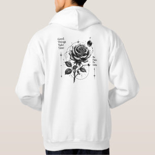 Bloom in Your Own Time Celestial Rose Gothic Hoodi Hoodie