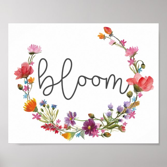 Bloom, Inspirational Quote Poster (Front)