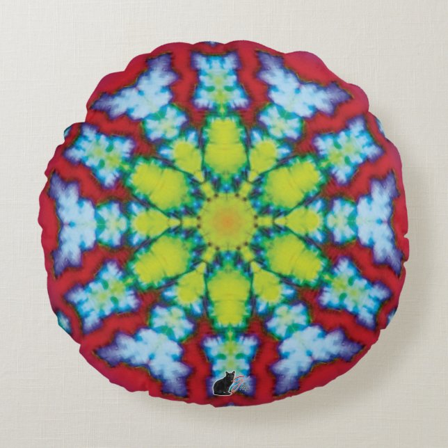 Bloom Kaleidoscope  Round Pillow (Front)