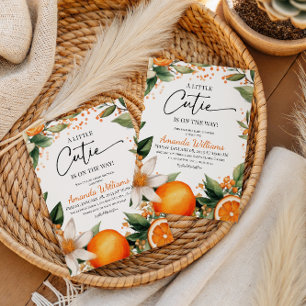 Bloom Little Cutie Orange Citrus Baby Shower Invitation