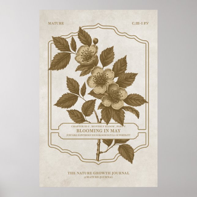 BLOOM MENSUEL - POSTER CADEAU DE FLEURS DE NAISSAN (Devant)
