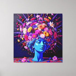 "Bloom of Eternity" – A Colourful Surreal Portrait Canvas Print