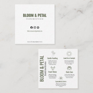 Bloom & Petal Green Floral Business Card
