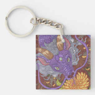 Bloom Purple Dragon Keychain