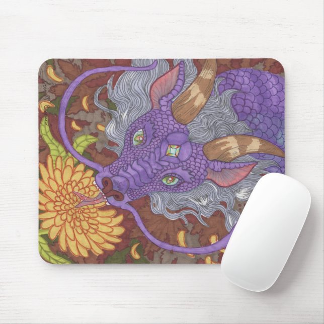 Bloom Purple Dragon Mouse Pad (With Mouse)