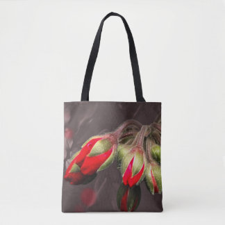 Bloom Red And Dark Elegant Tote Bag