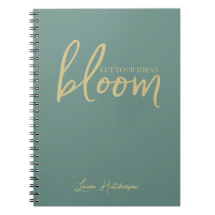 Bloom Silver Fern Green Spiral Photo Notebook