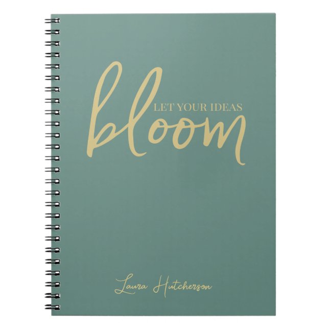 Bloom Silver Fern Green Spiral Photo Notebook (Front)