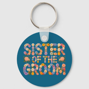 Bloom sister of the groom bride wife bridal babe keychain