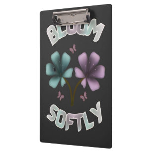Bloom Softly Spring Floral Design Pastel Cottageco Clipboard