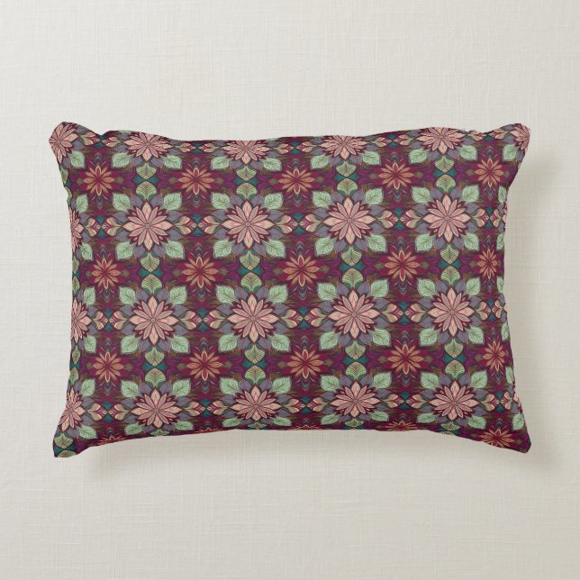 Bloom Tapestry Floral Accent Pillow (Front)