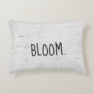 BLOOM Text On Birch Tree  Accent Pillow