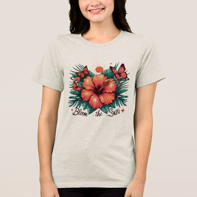 bloom the sun Tri-Blend shirt (Front)