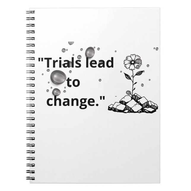 Bloom Through Trials – Strength from the Cracks Notebook (Front)