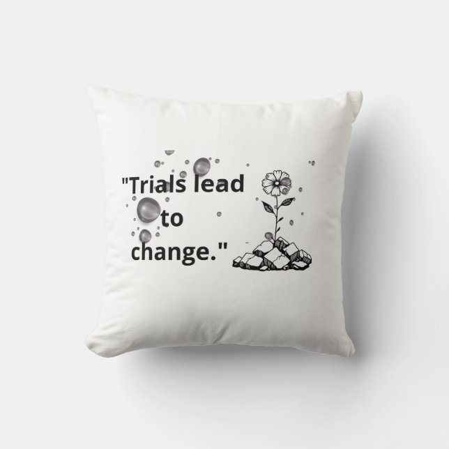 Bloom Through Trials – Strength from the Cracks Throw Pillow (Front)