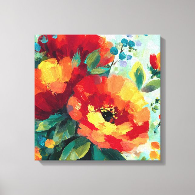 Bloom Vibrant Floral Garden Canvas Print (Front)