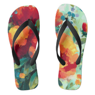 Bloom Vibrant Floral Garden Flip Flops