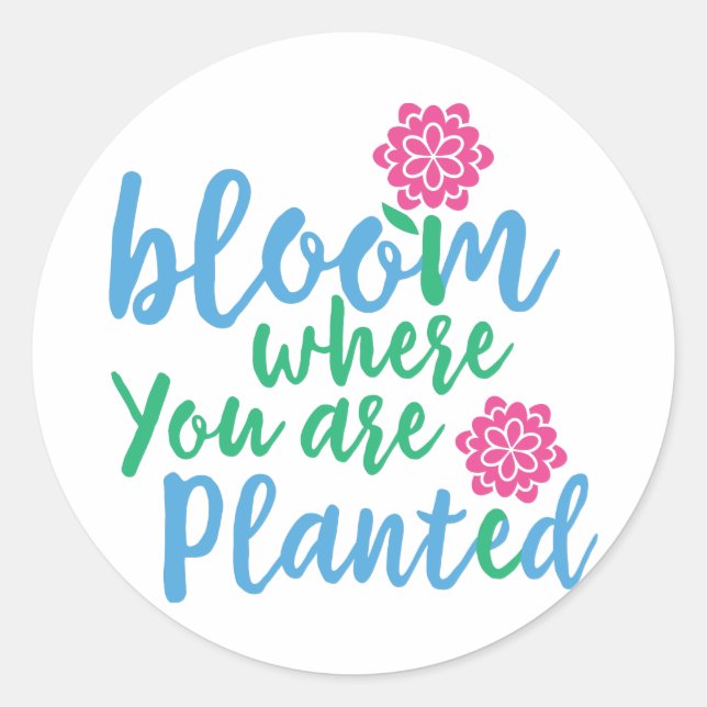 Bloom Where you are Planted Classic Round Sticker (Front)