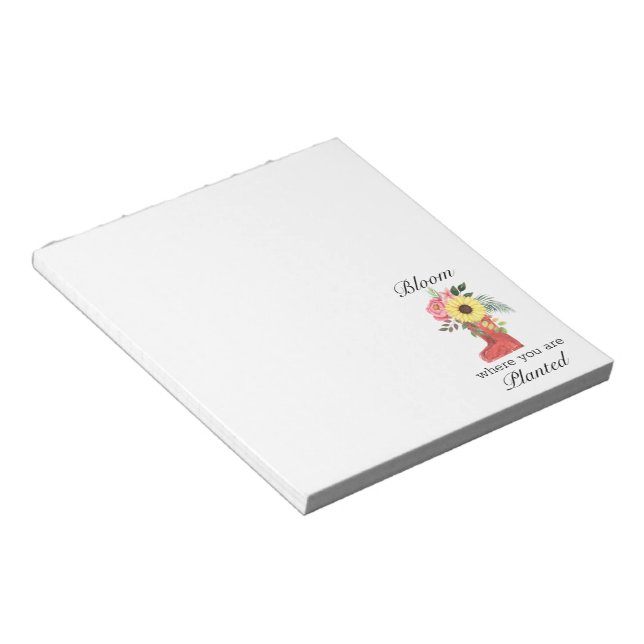 Bloom Where You Are Planted Floral Motivational   Notepad (Angled)