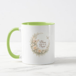 Bloom Where You Are Planted Floral Mug