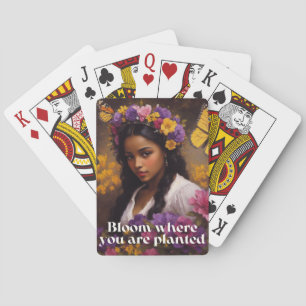 Bloom Where You Are Planted Floral Playing Cards
