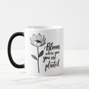 Bloom Where You Are Planted Line Art Flower Mug