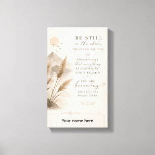 Bloom Where You Are Planted – Minimalist Floral Qu Canvas Print