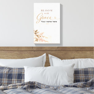 Bloom Where You Are Planted – Minimalist Floral Qu Canvas Print