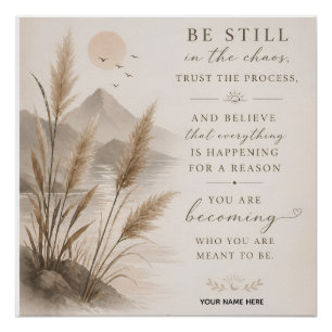 Bloom Where You Are Planted – Minimalist Floral Qu Poster