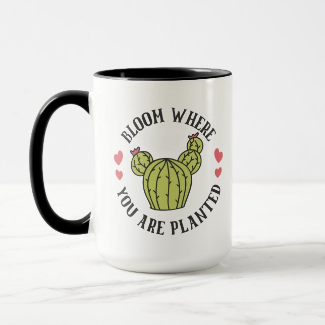 Bloom Where You are Planted Succulent Mug (Left)