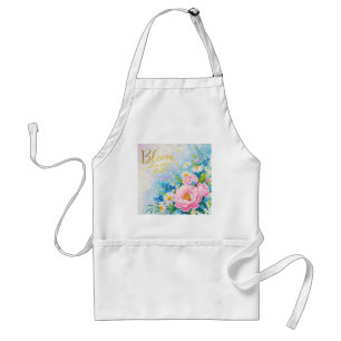 Bloom where you are planted Vibrant watercolors Standard Apron