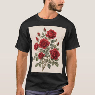 Bloom Where You Are Planted   Vintage Rose Botanic T-Shirt