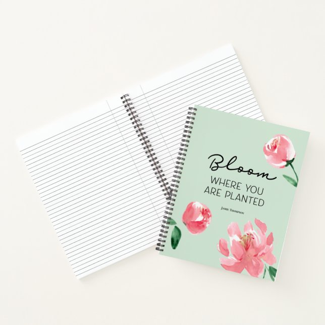 Bloom where you are planted watercolor Custom Notebook (Inside)