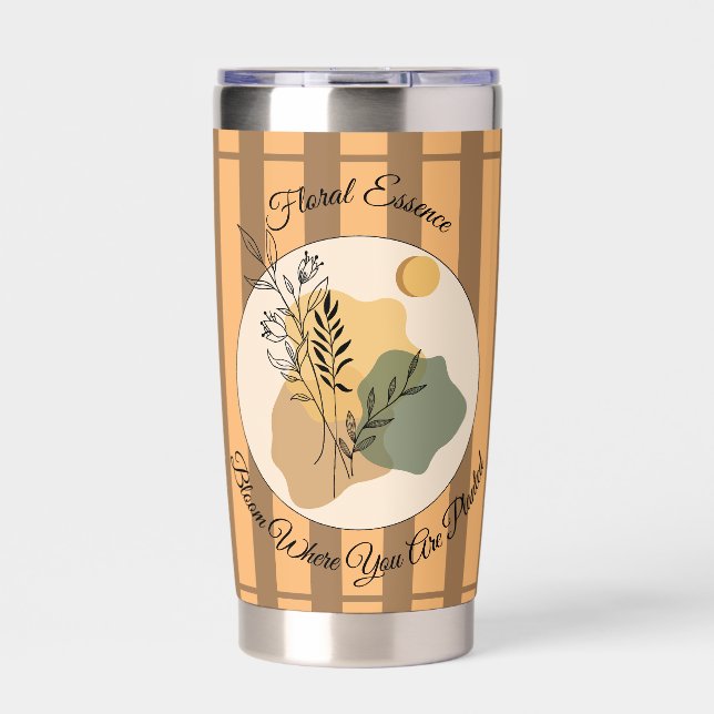 Bloom Where You Are Planted Yoga Water Bottle Insulated Tumbler (Front)