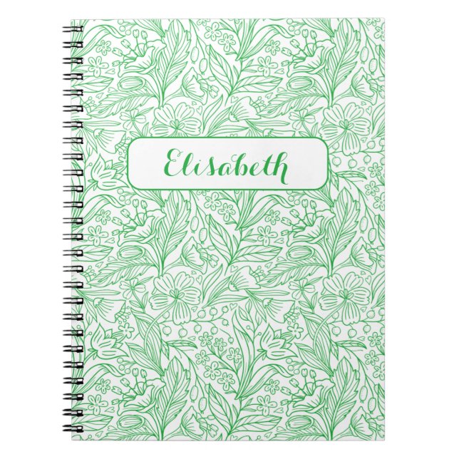 Bloom Where You're Planted: Green Personalized  Notebook (Front)