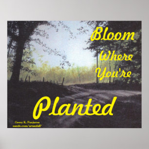 "BLOOM WHERE YOU'RE PLANTED" POSTER