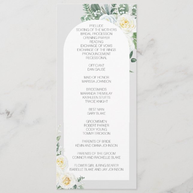 Bloom White Floral Long Program (Front)