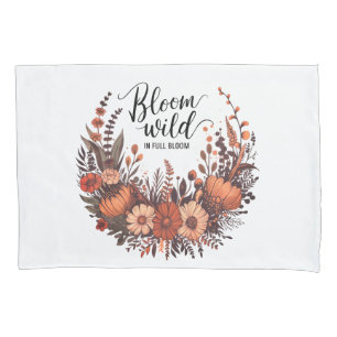 "Bloom Wild: Earthy Wildflower Bouquet Design  Pillowcase