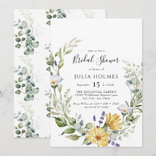 Bloom Wildflower   Meadow Floral   Bridal Shower I Invitation