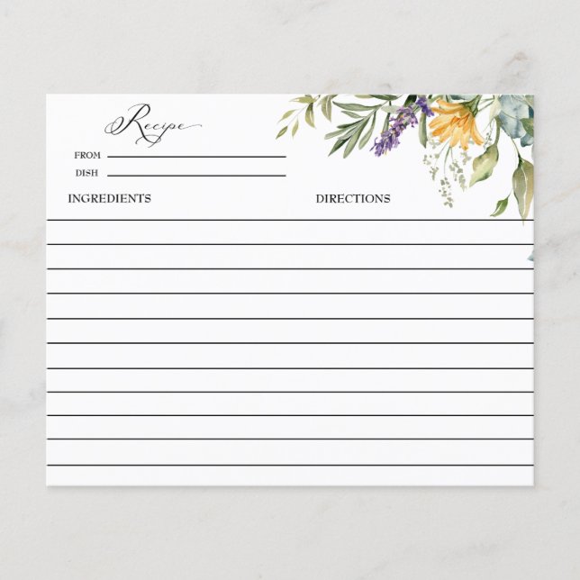 Bloom Wildflower | Meadow Floral | Recipe Card (Front)