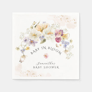 Bloom Wildflower Rustic Baby Shower  Napkin
