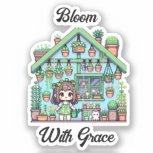 Bloom with Grace   Kawaii Girl with Plants
