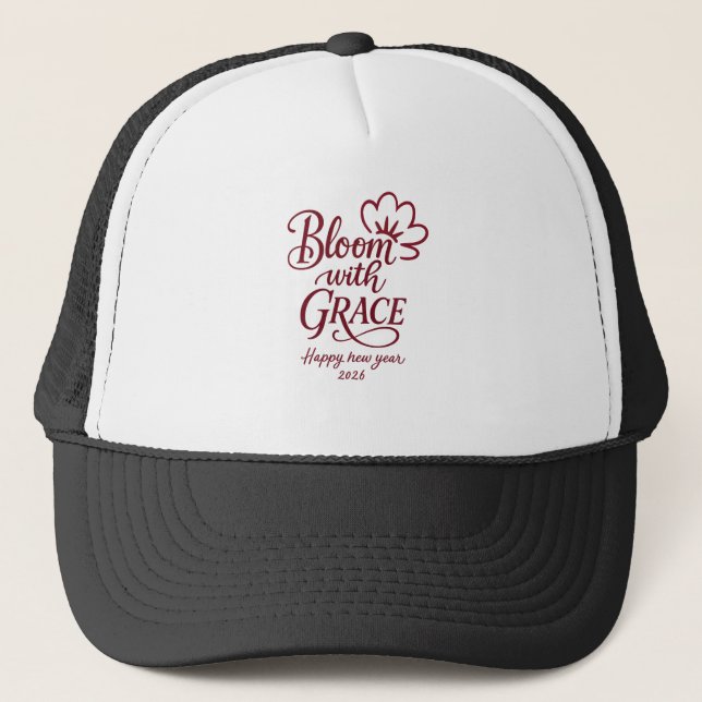 Bloom with Grace – New Year 2026 Trucker Hat (Front)