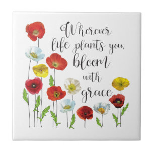 Bloom with grace-Poppy flowers Tile
