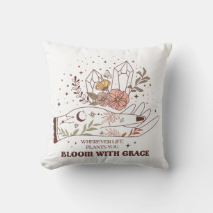 Bloom With Grace Throw Pillow
