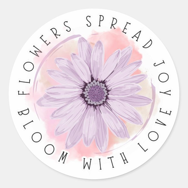 Bloom with Joy – Flower Power Sticke Classic Round Sticker (Front)