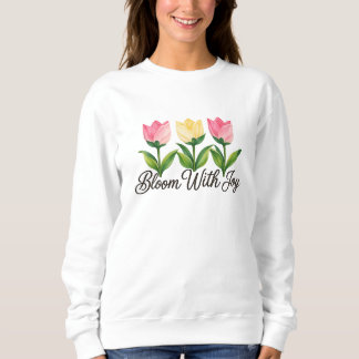 Bloom With Joy Pink Tulip Floral Sweatshirt