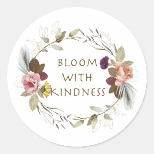 Bloom with Kindness Floral Wreath Sticker